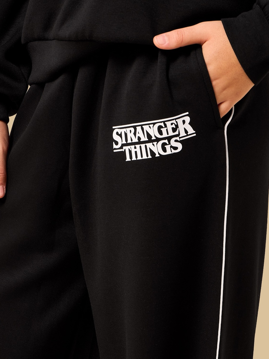 Stranger Things Print Wide Leg Pants