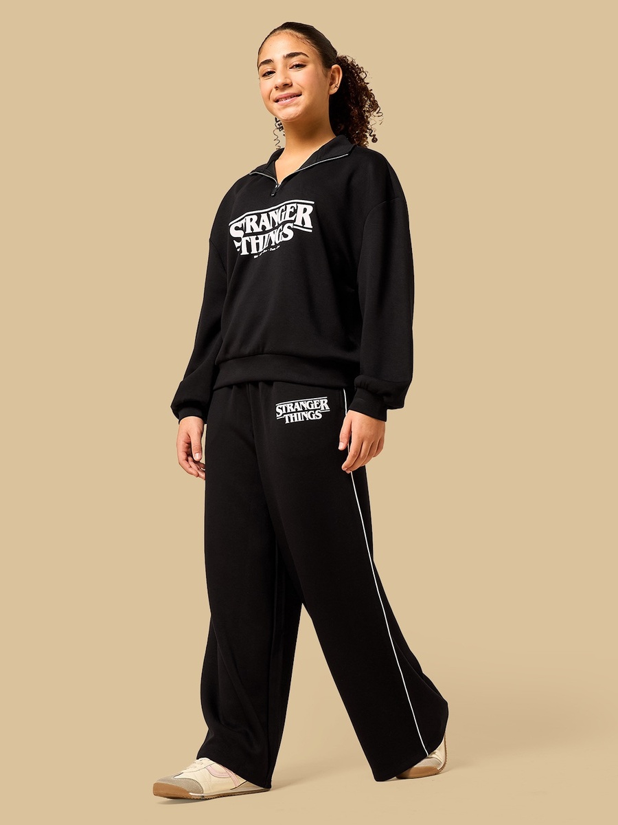 Stranger Things Print Wide Leg Pants