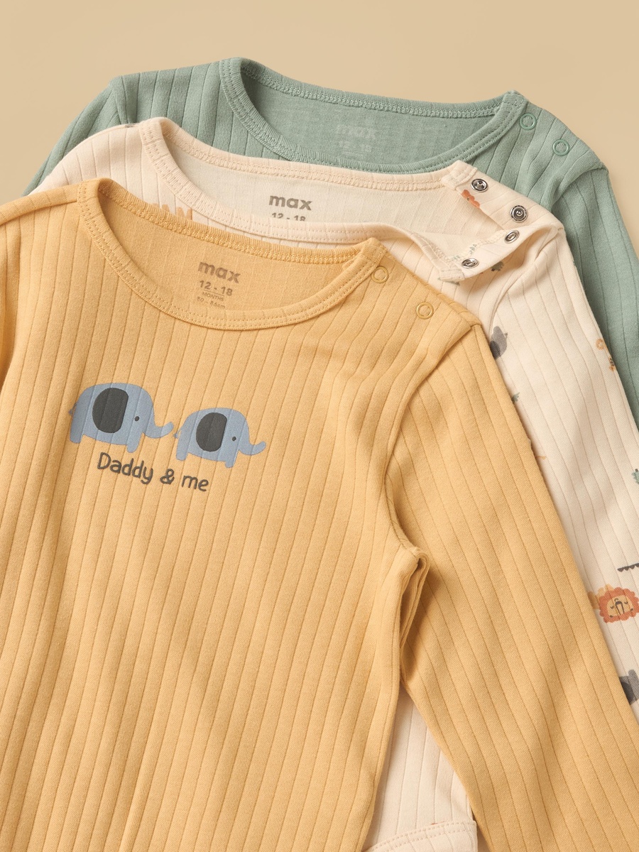 Pack of 3 - Printed Bodysuit