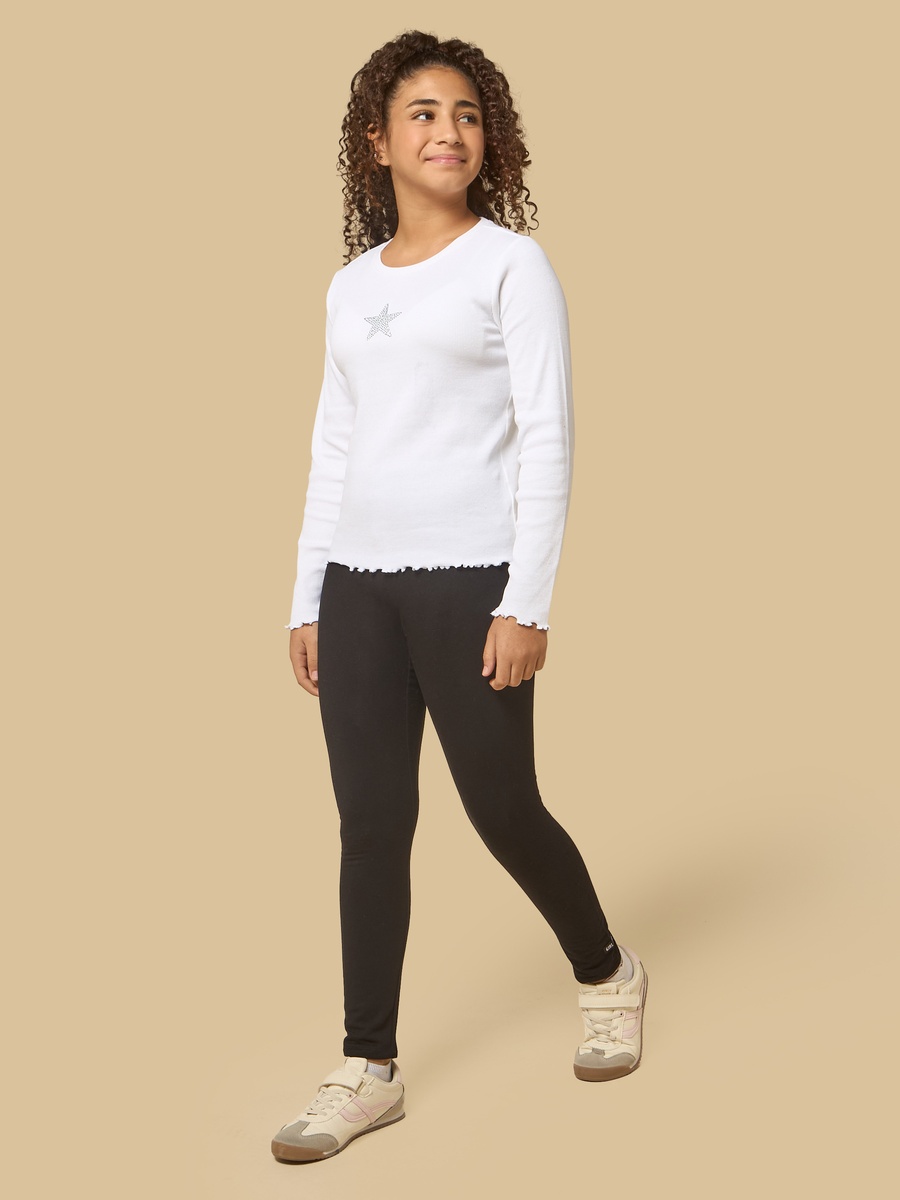 Slogan Applique Cotton Leggings