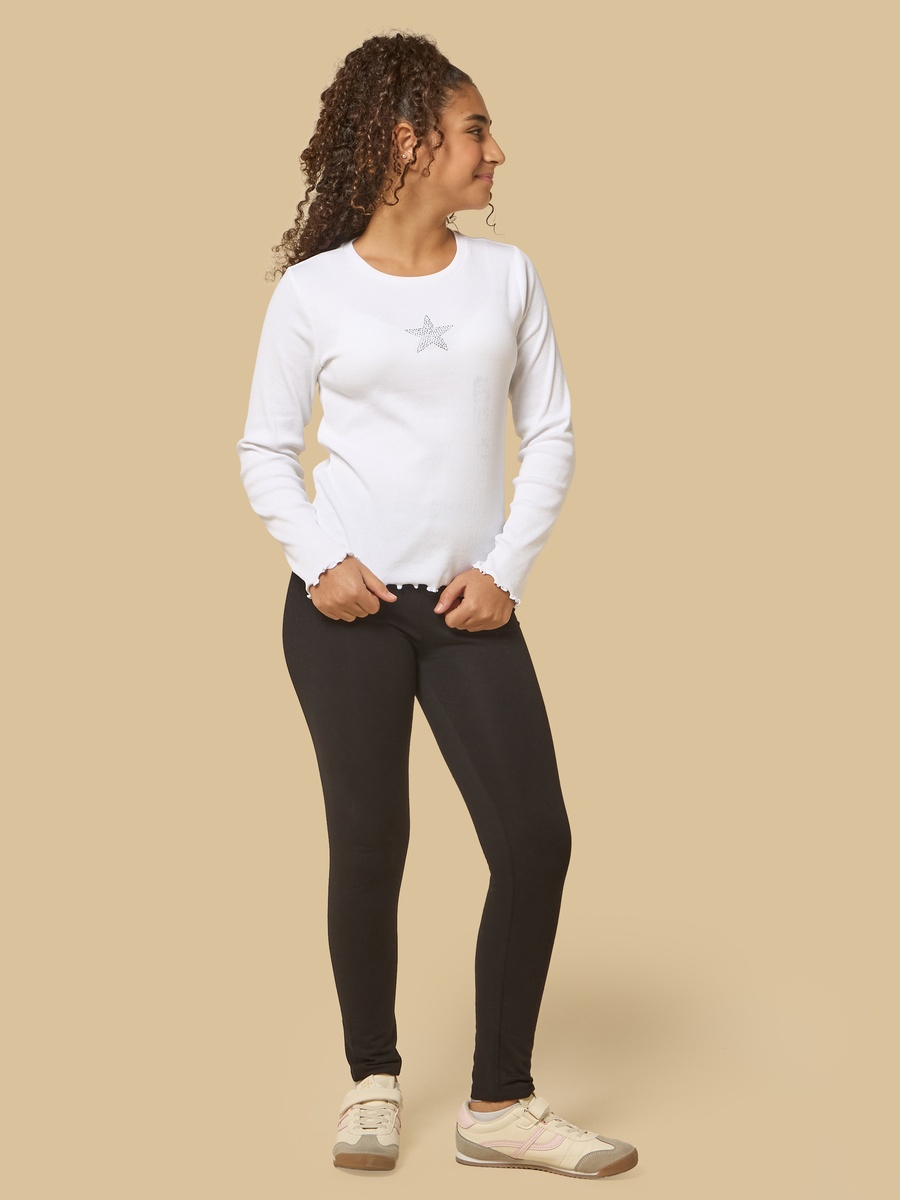 Slogan Applique Cotton Leggings