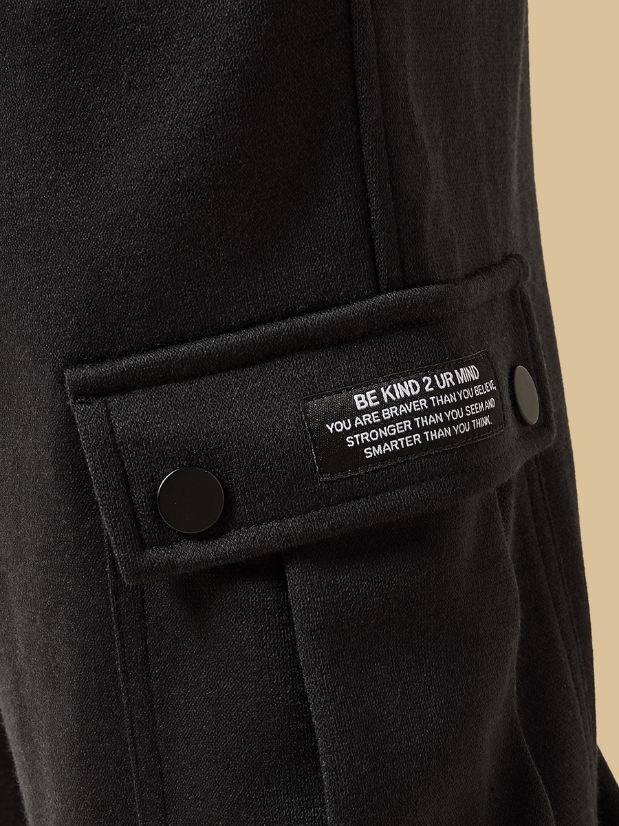 Slogan Applique Cargo Joggers