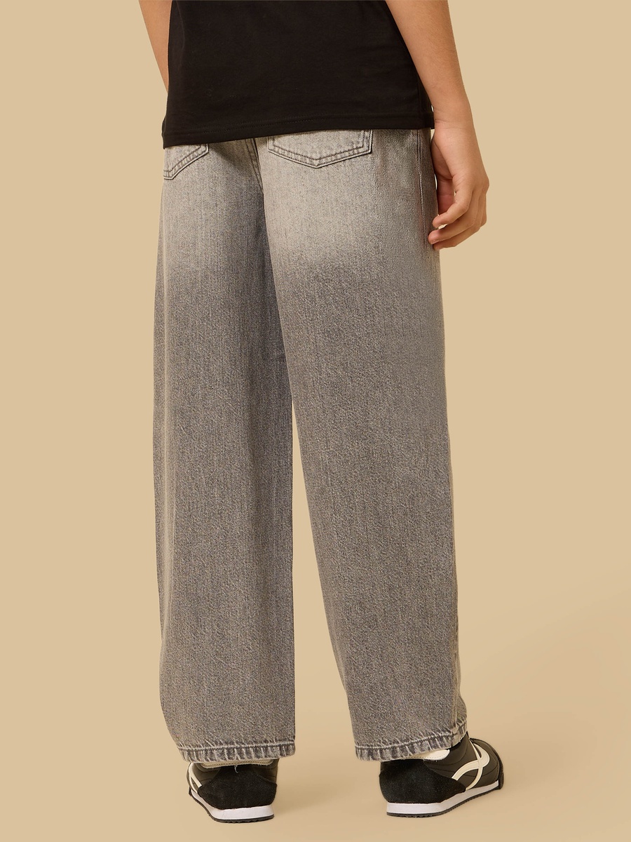 Barrel Fit Cotton Jeans