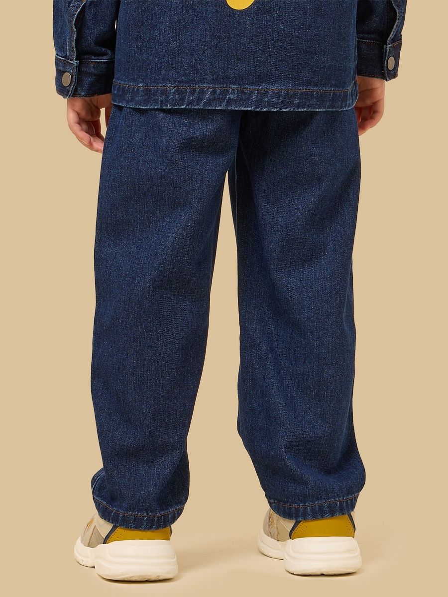 Mickey Mouse Print Cotton Denim Pants