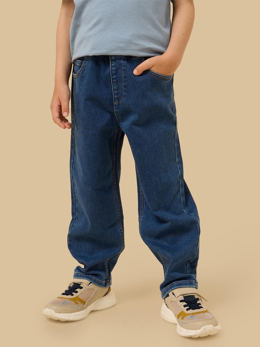 Drawstring Waist Pull-On Denim Pants