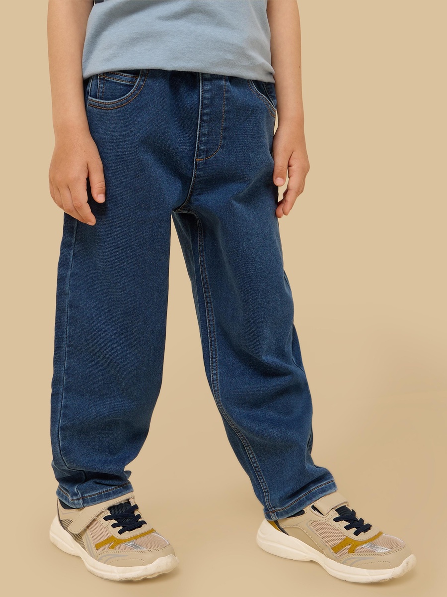 Drawstring Waist Pull-On Denim Pants