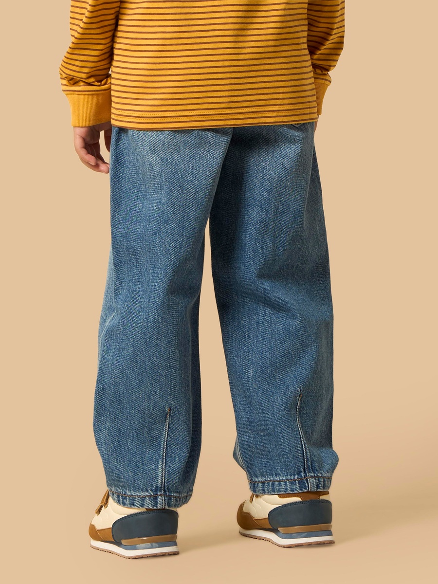 Balloon Fit Cotton Jeans