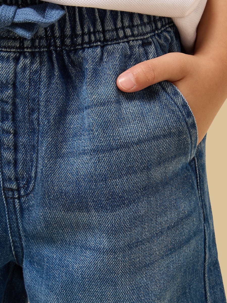 Wide Leg Pull-On Jeans