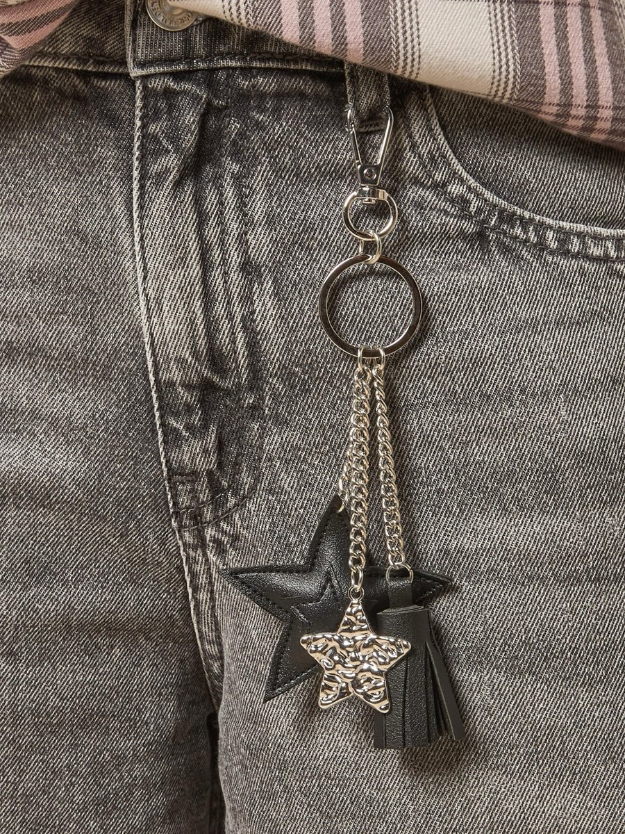 Wide Leg Jeans with Keyring Charm