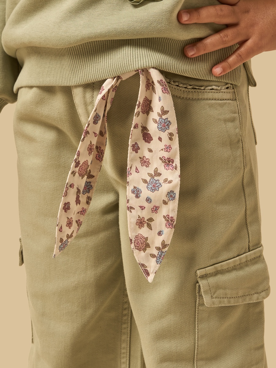 Wide Leg Cotton Cargo Jeans