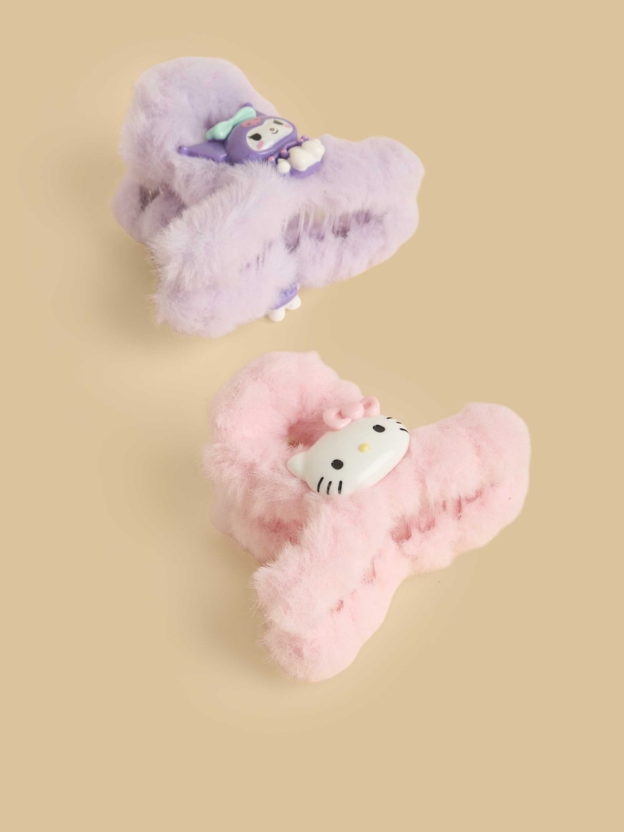 Pack of 2 - Hello Kitty Faux Fur Hair Clamp