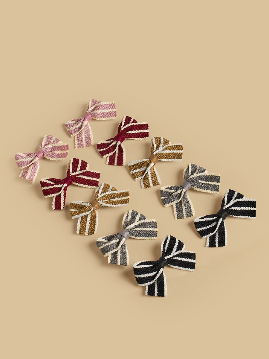 Pack of 10 - Bow Accent Hair Clip