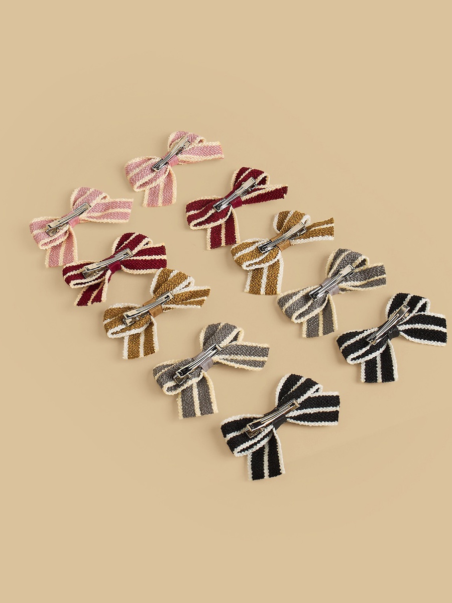 Pack of 10 - Bow Accent Hair Clip