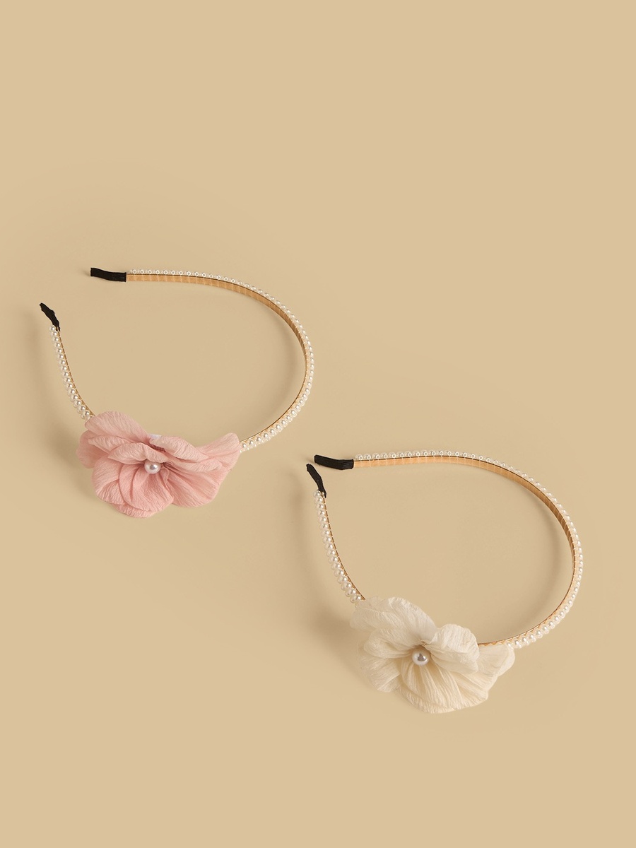 Pack of 2 - Floral Embellished Pearl Hairband