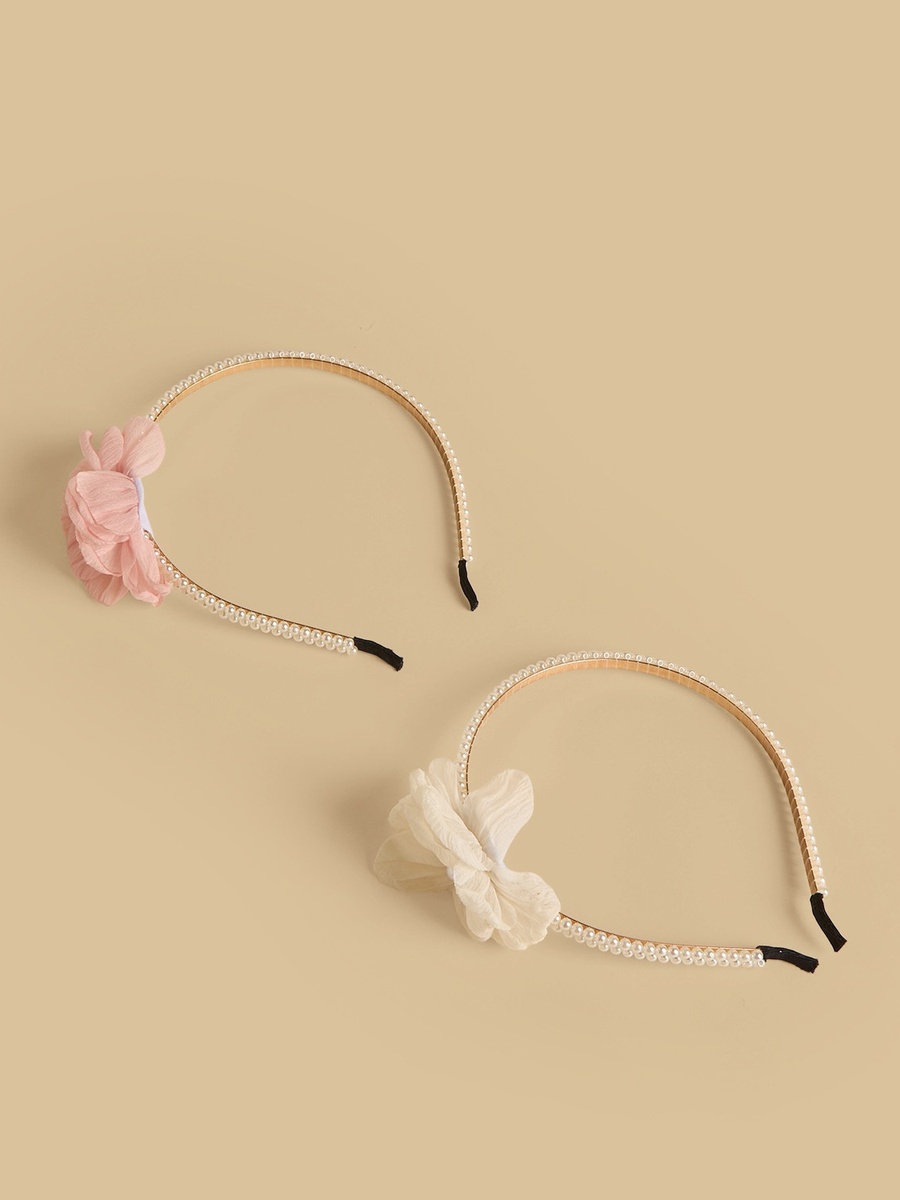 Pack of 2 - Floral Embellished Pearl Hairband