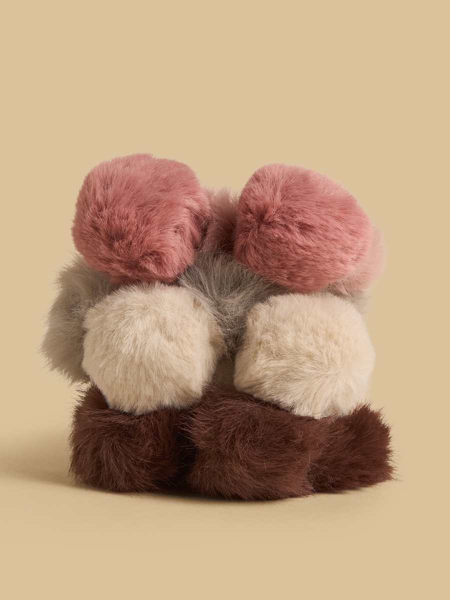 Pack of 4 -  Faux Fur Scrunchy