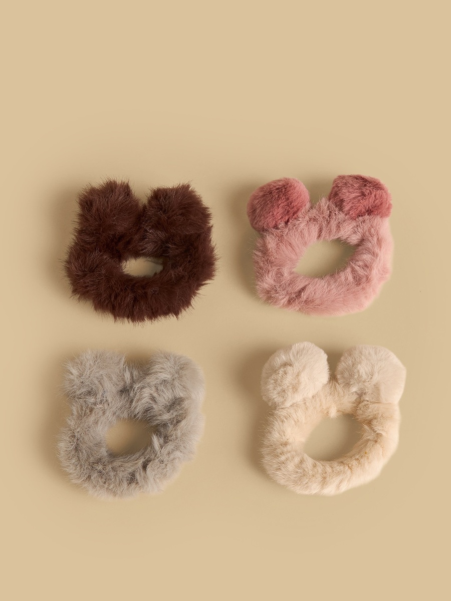 Pack of 4 -  Faux Fur Scrunchy