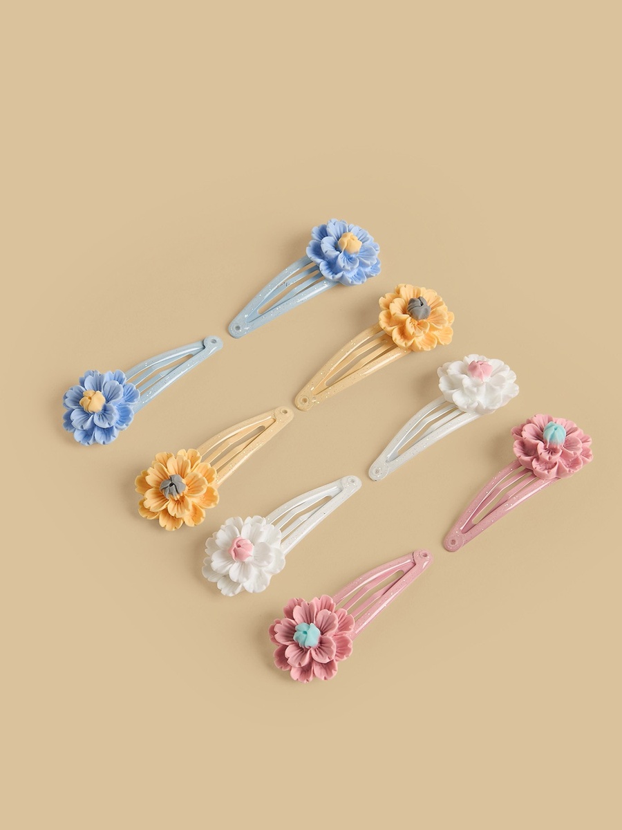 Pack of 8 - Floral Accent Hair Clip