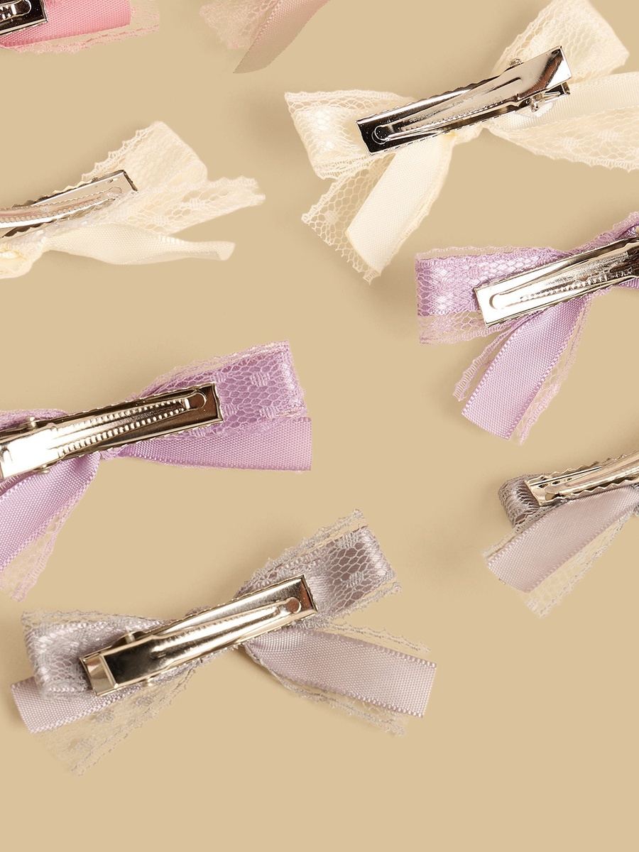 Pack of 8 - Textured Bow Hair Clip