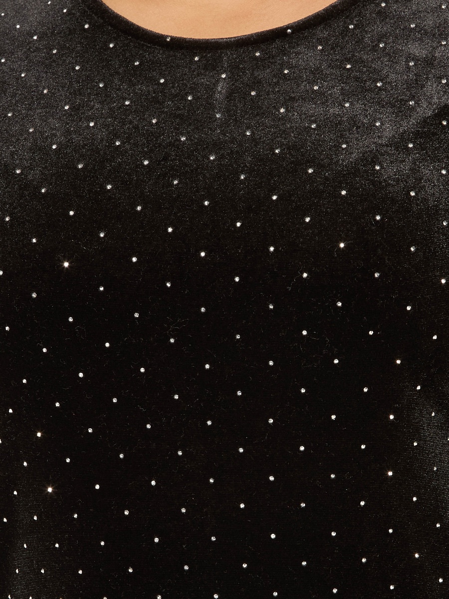 Rhinestone Embellished Velour Dress