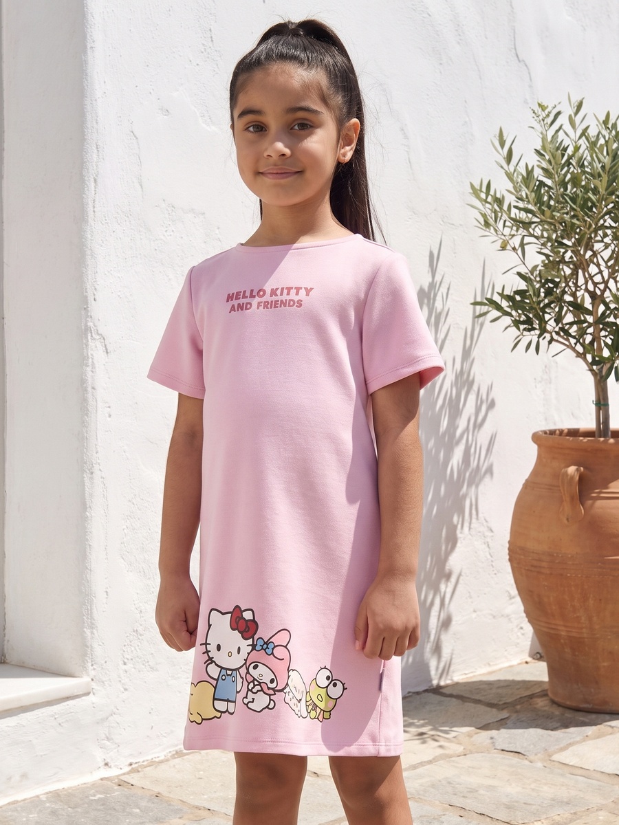 Hello Kitty and Friends Print T-Shirt Dress