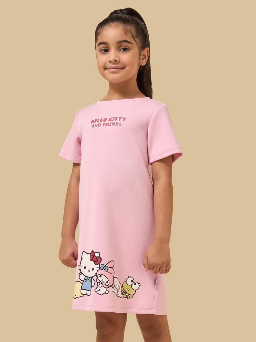 Hello Kitty and Friends Print T-Shirt Dress