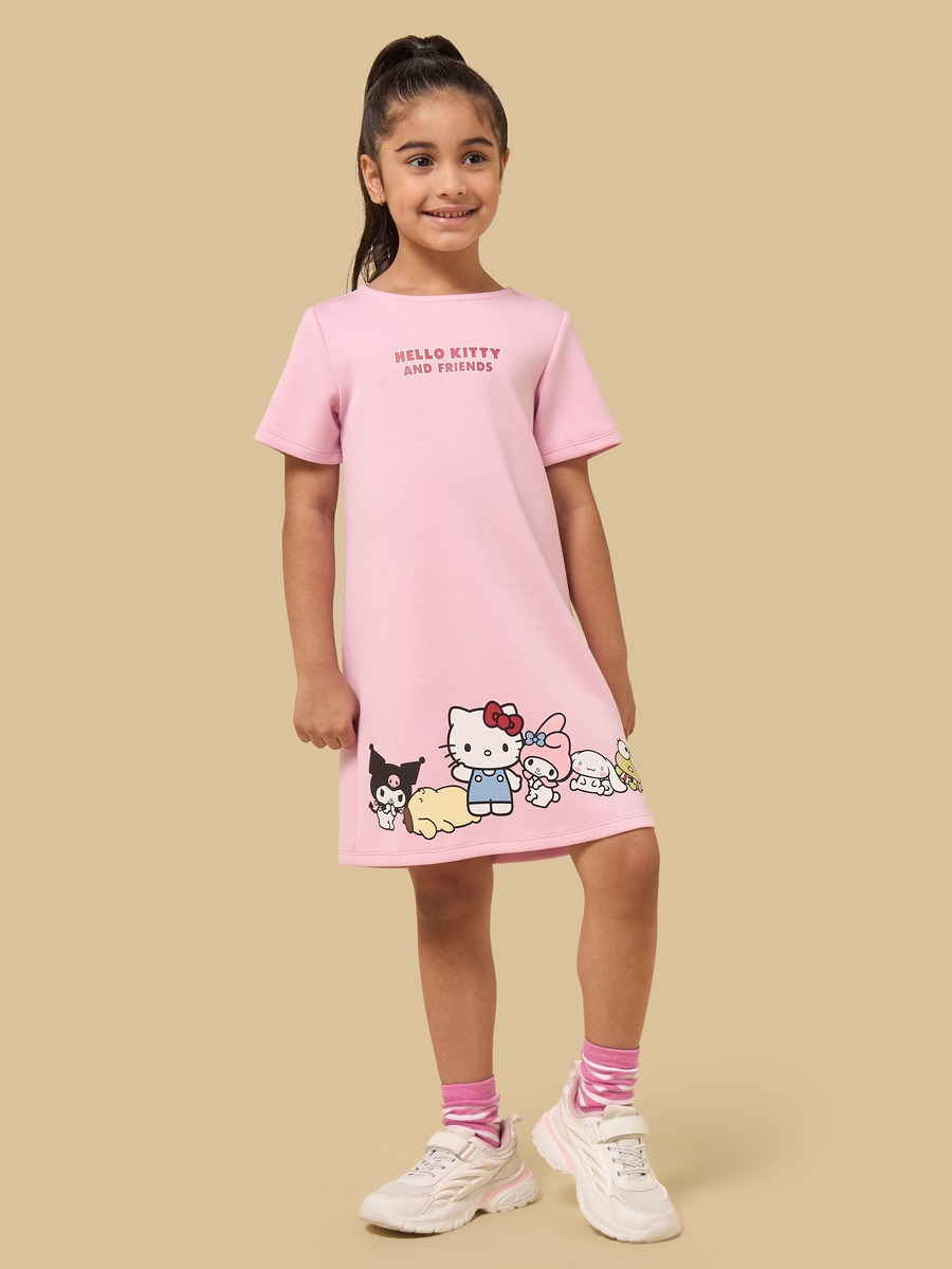 Hello Kitty and Friends Print T-Shirt Dress