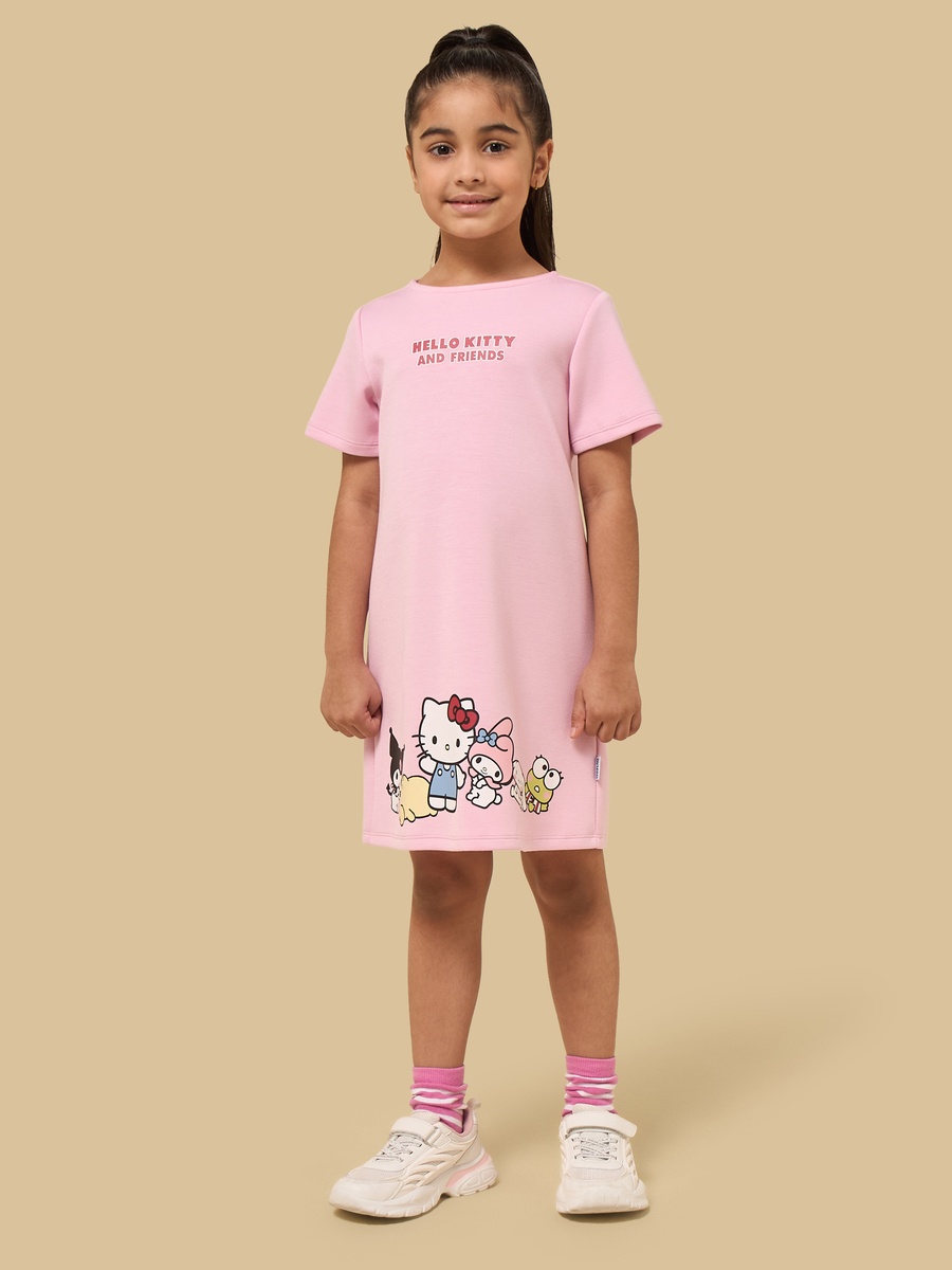 Hello Kitty and Friends Print T-Shirt Dress