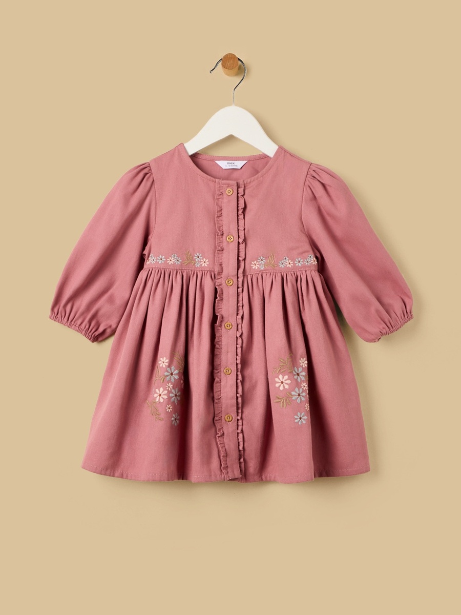 Floral Embroidered Dress with Bloomers