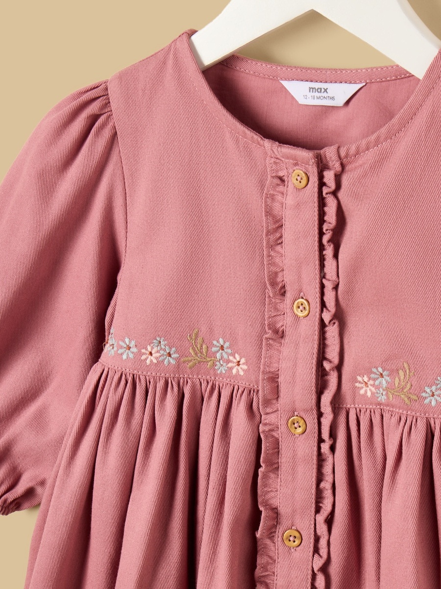 Floral Embroidered Dress with Bloomers