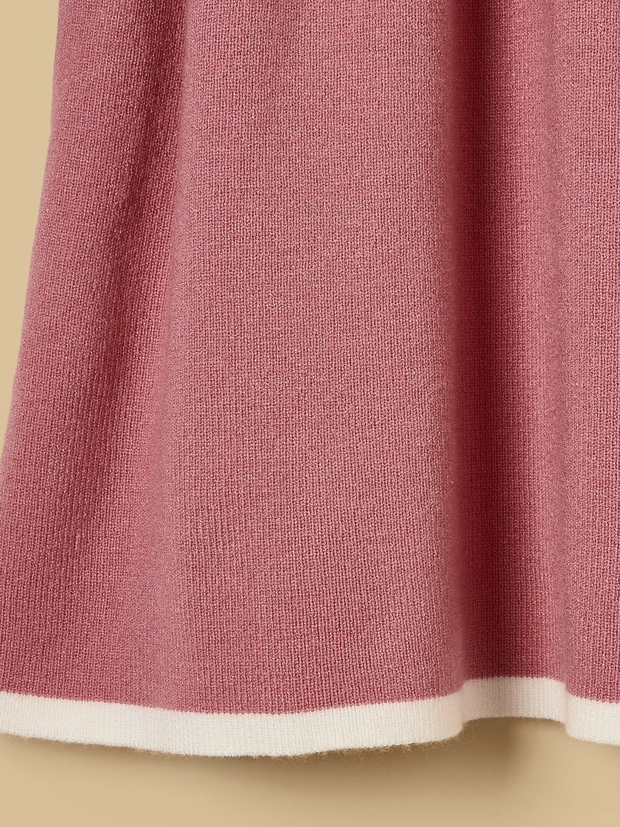 Bow Detail Sweater Dress with Stockings
