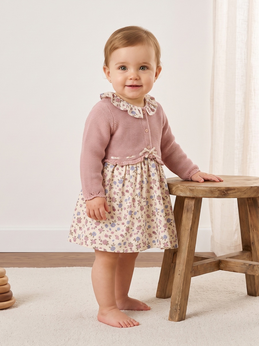 Floral Print Ruffle Collar Dress