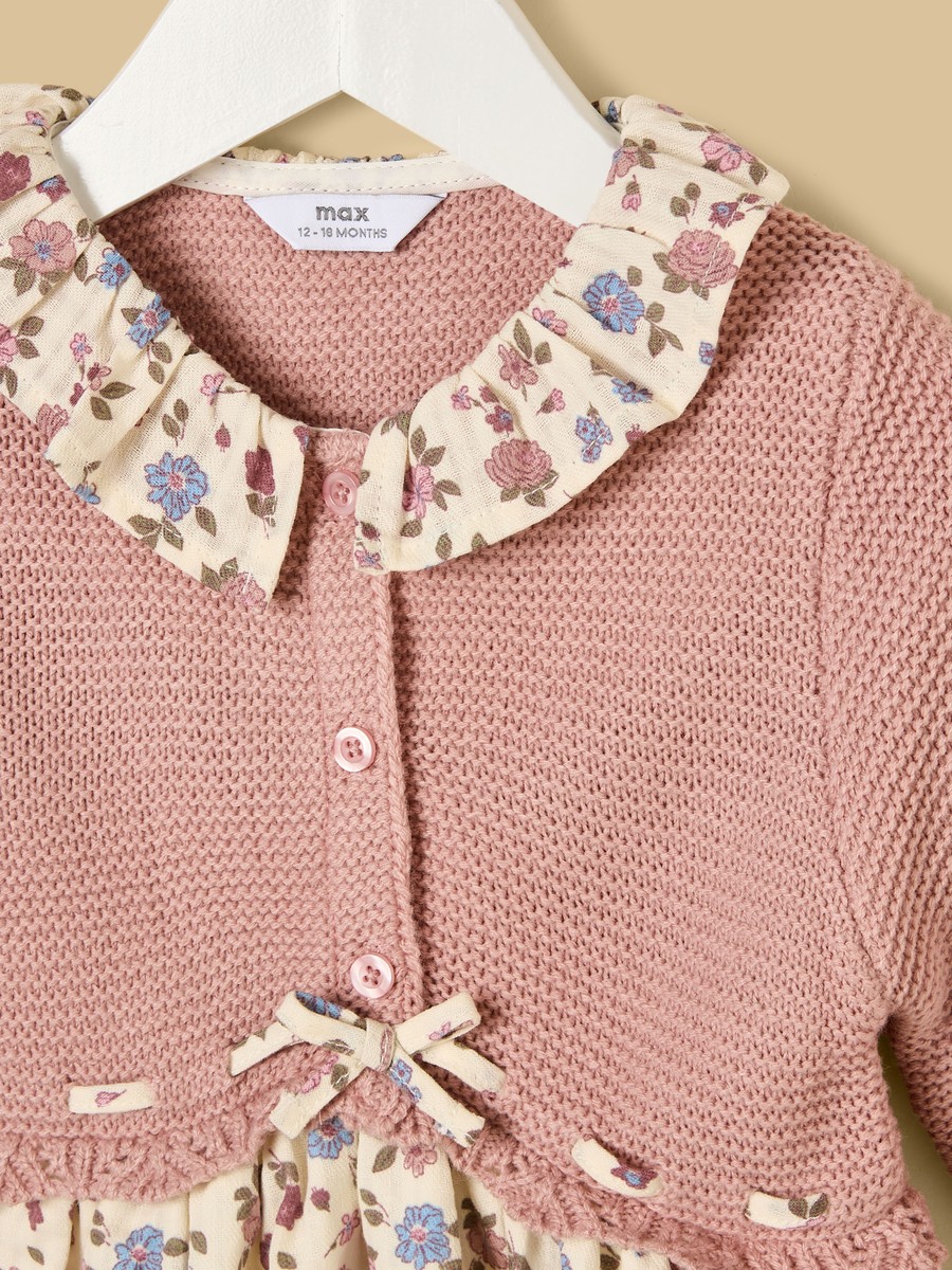 Floral Print Ruffle Collar Dress