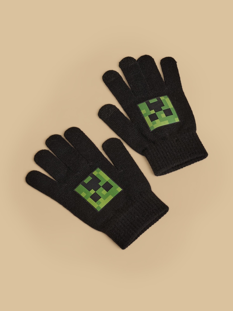 Minecraft Applique Beanie Cap with Gloves