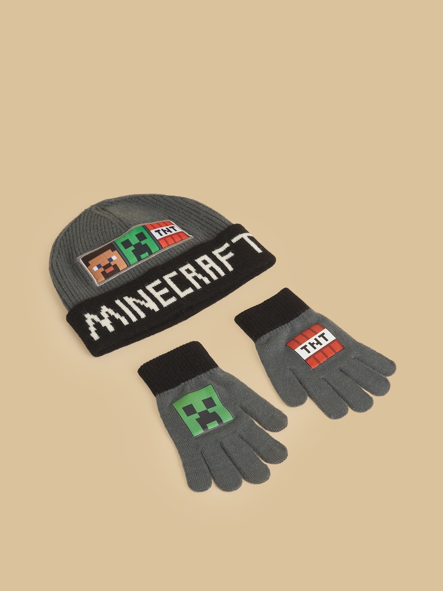 Minecraft Beanie with Gloves