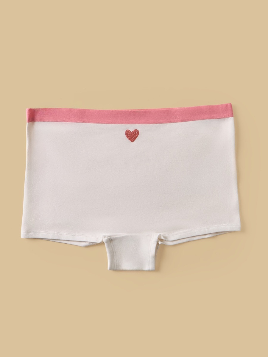 Pack of 5 - Glitter Heart Print Boyshorts