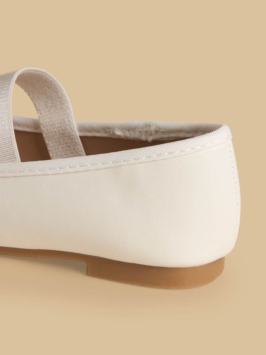 Bow Accent Elastic Strap Ballerina Shoes