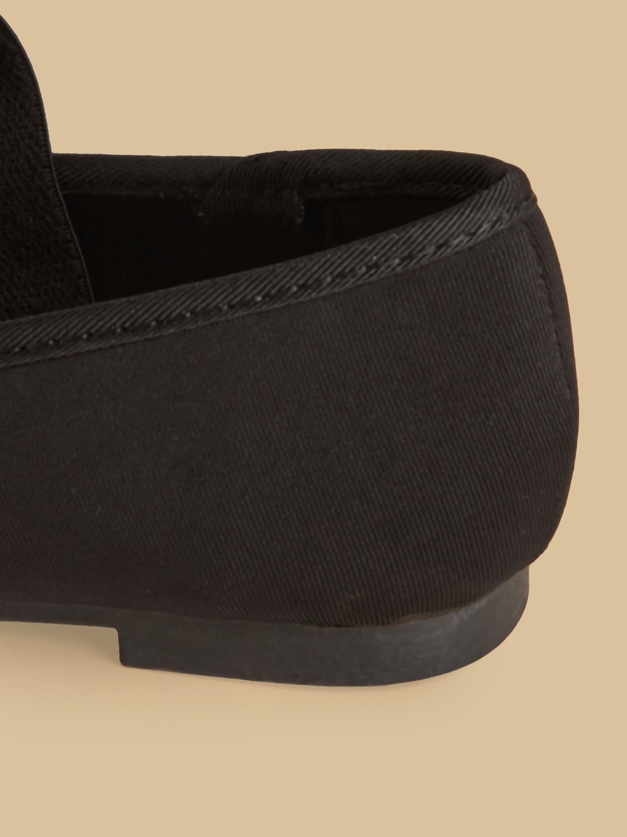 Bow Accent Ballerina Shoes with Elastic Strap