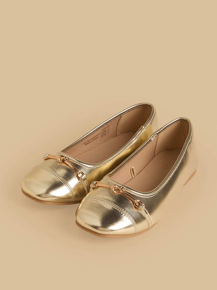 Metal Accent Slip-On Ballerina Shoes