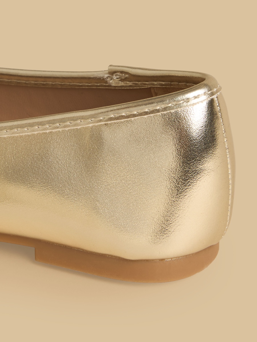 Metal Accent Slip-On Ballerina Shoes