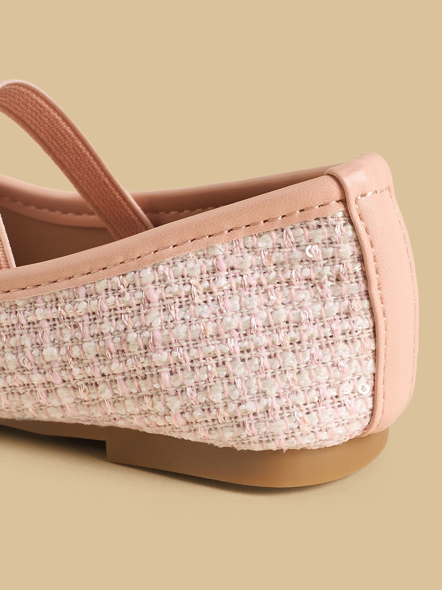 Bow Accent Ballerina Shoes with Elasticated Strap