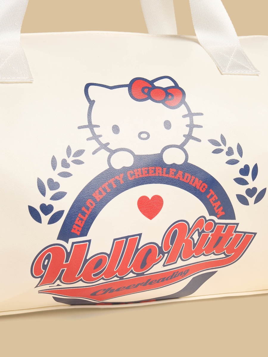 Hello Kitty Print Duffle Bag with Double Handles