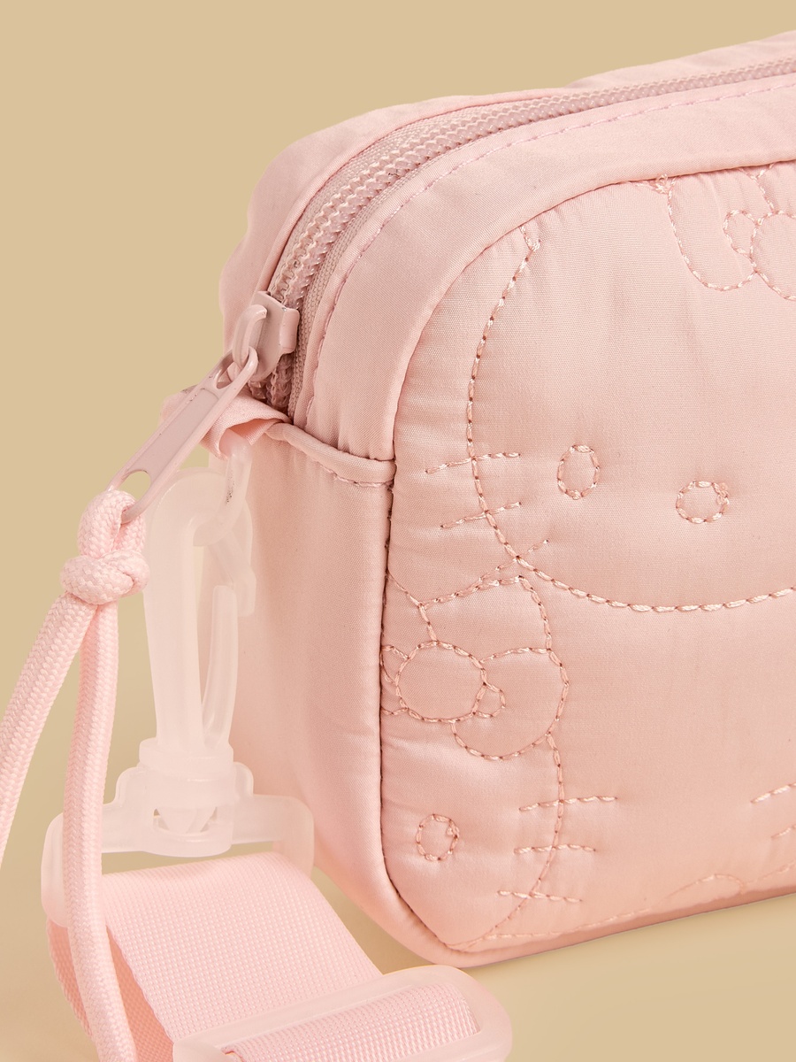 Hello Kitty Accent Crossbody Bag with Zip Closure