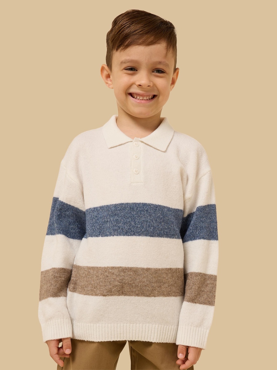 Striped Polo Sweater