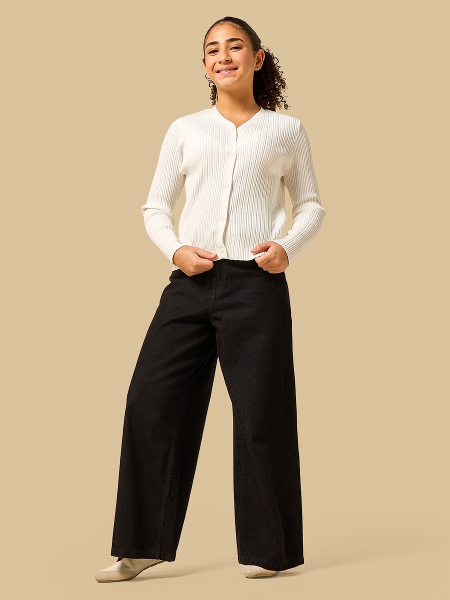 Textured Cardigan with V Neck