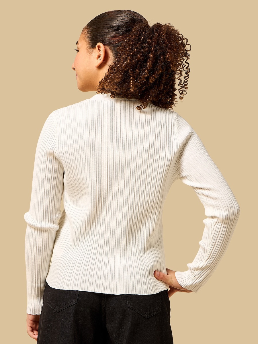 Textured Cardigan with V Neck