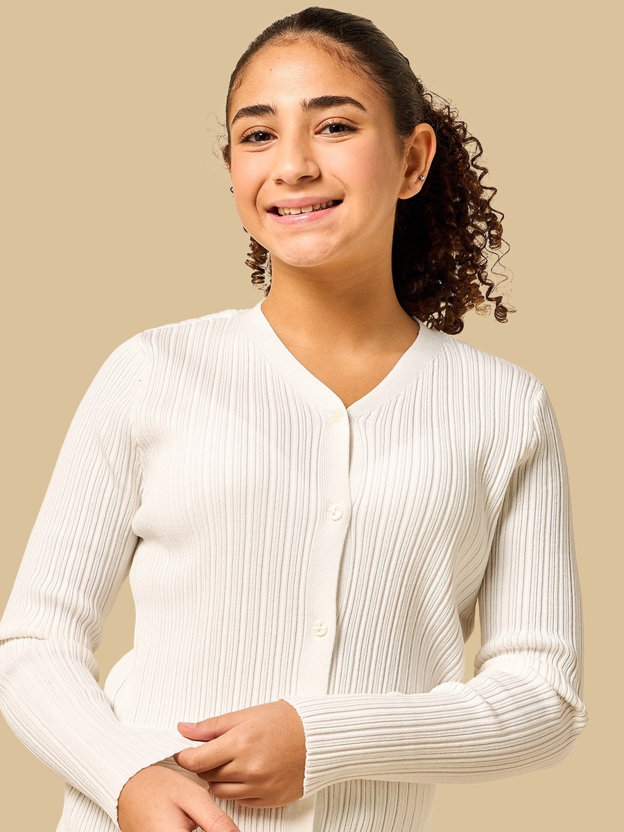 Textured Cardigan with V Neck