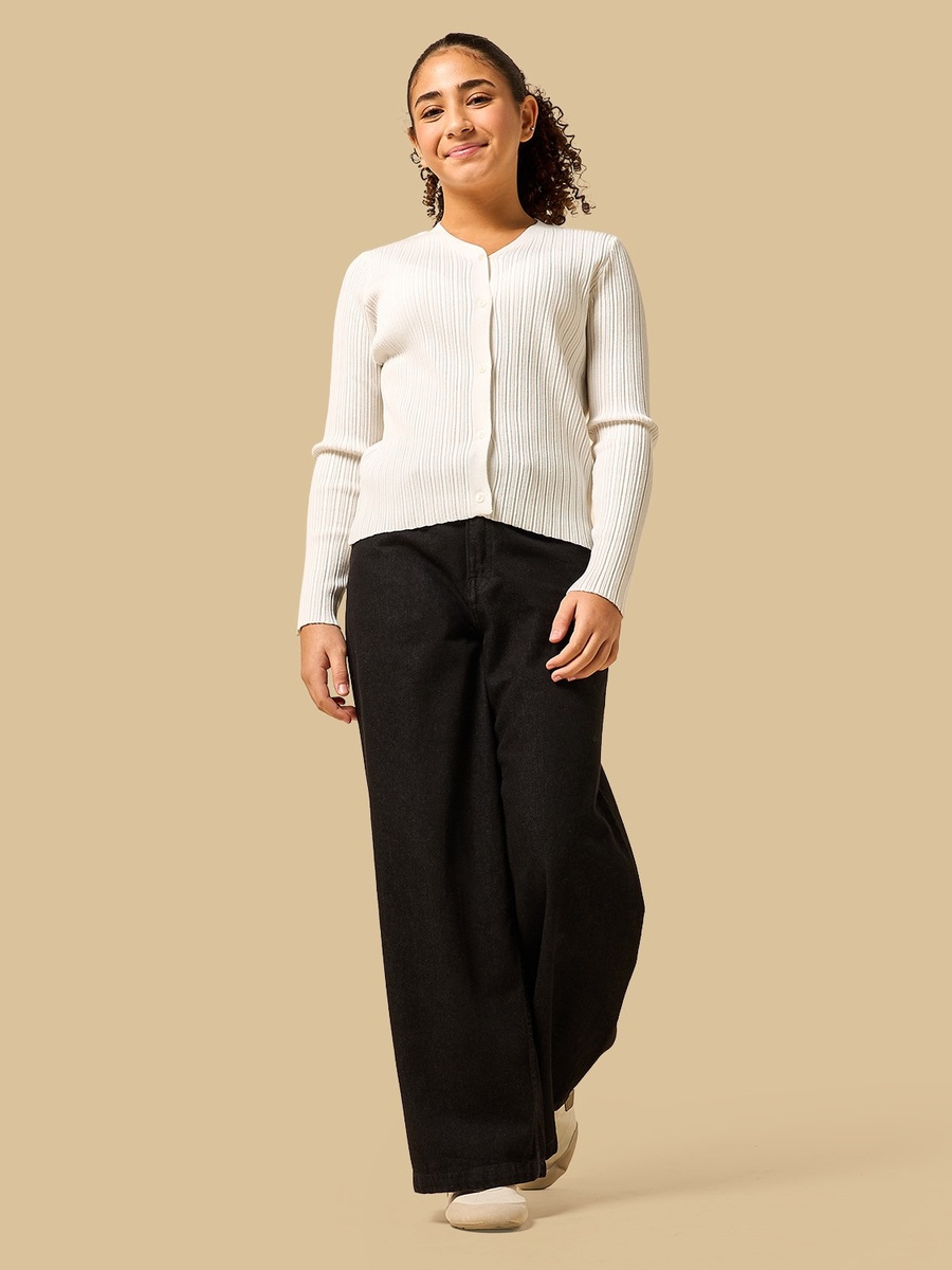 Textured Cardigan with V Neck