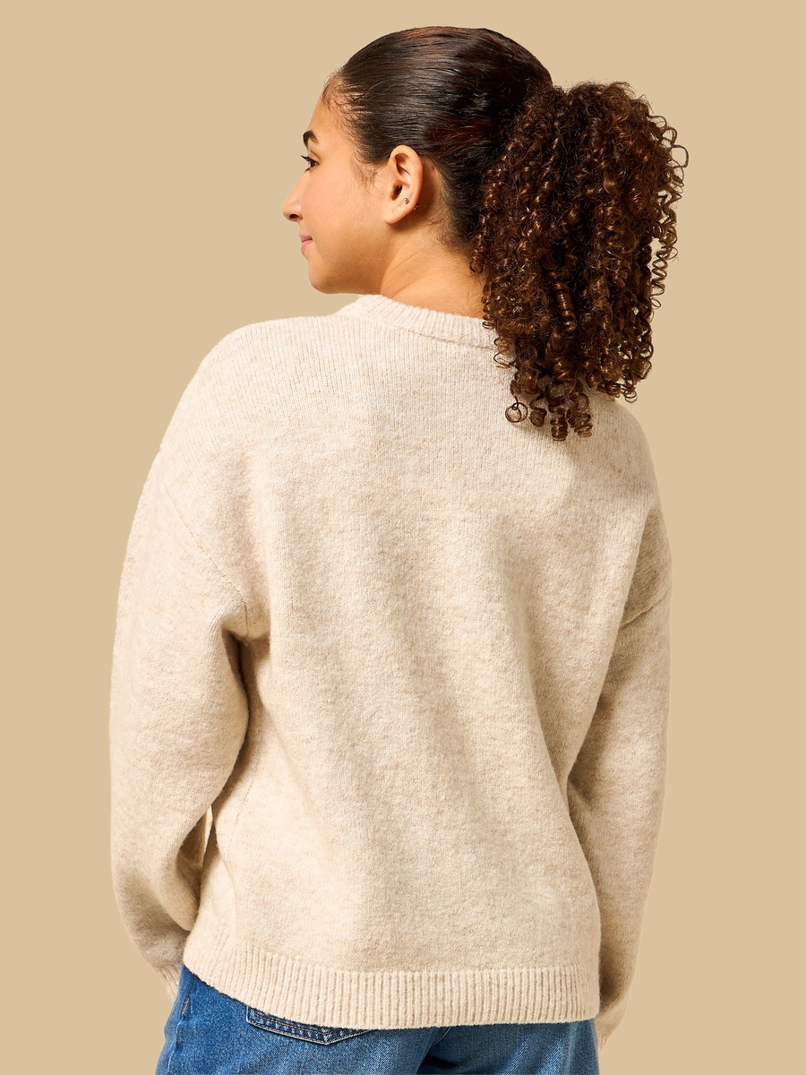 Typographic Embroidered Oversized Sweater