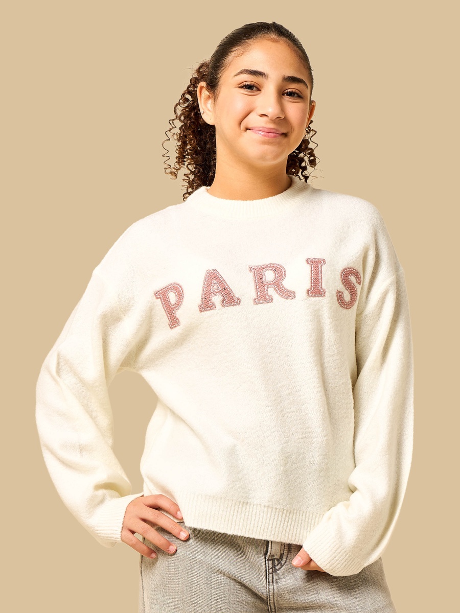Paris Applique Oversized Sweater
